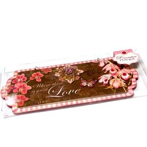 Punch Studio “Love” Inspirational Floral 3D Brooch Wall Plaque w/Easel (56880)